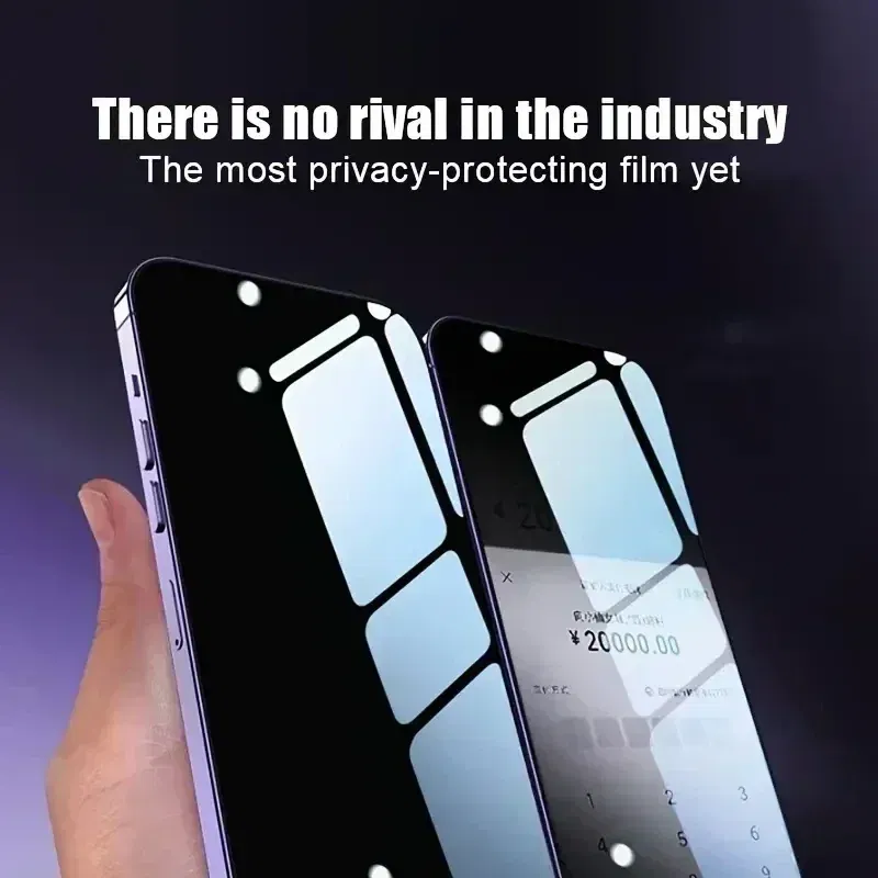 Color: Dark Blue, Bundle: 4 pieces, Material: Anti Peeping - Privacy Peeping Anti-Spy Tempered Glass Film for OnePlus 12 13R 11 9RT 8 7T 10 Pro Screen Protector Add Install Dust Removal Kit
