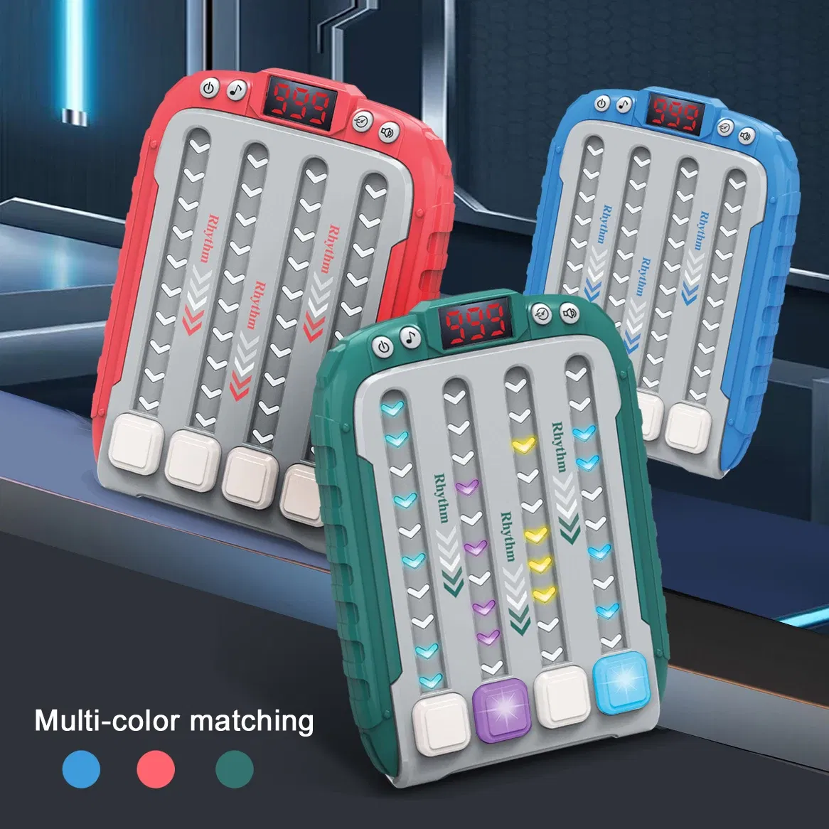 Color: green - Decompress game consoles Defusing music exercise reflexes Press music children puzzle music pass brain thinking training toys