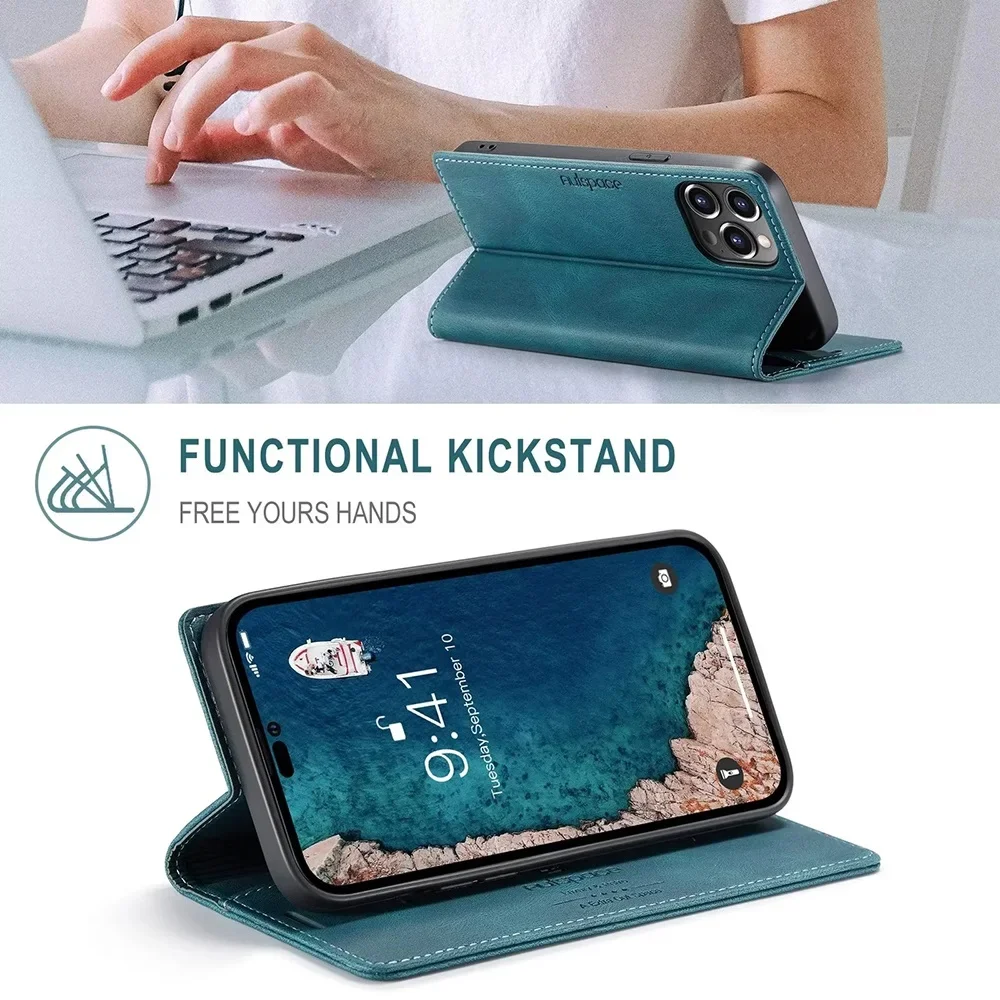 Color: Coffee, Material: Acrylic - Leather Cases for IPhone 16 15 14 13 12 11 Pro Max XR XS Max 8 7 6s Plus SE 2022 2020 Wallet Folio Flip Cover Rfid Blocking