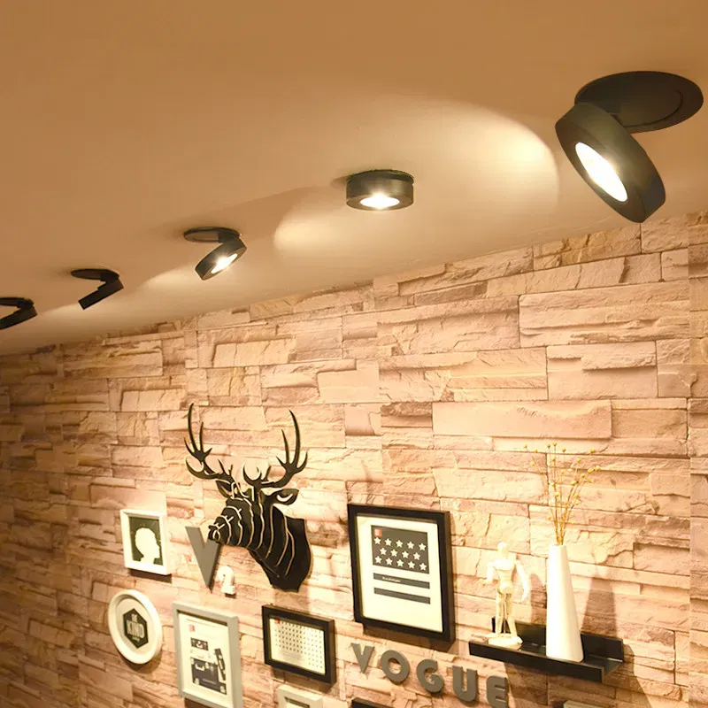 Body Color: PURPLE, Emitting Color: light yellow - 3 Colors Slim Ceiling Lamp Ceiling Light LED Foldable 360 Recessed Surface Mounted Spotlight for Hallway Gallery Display Living