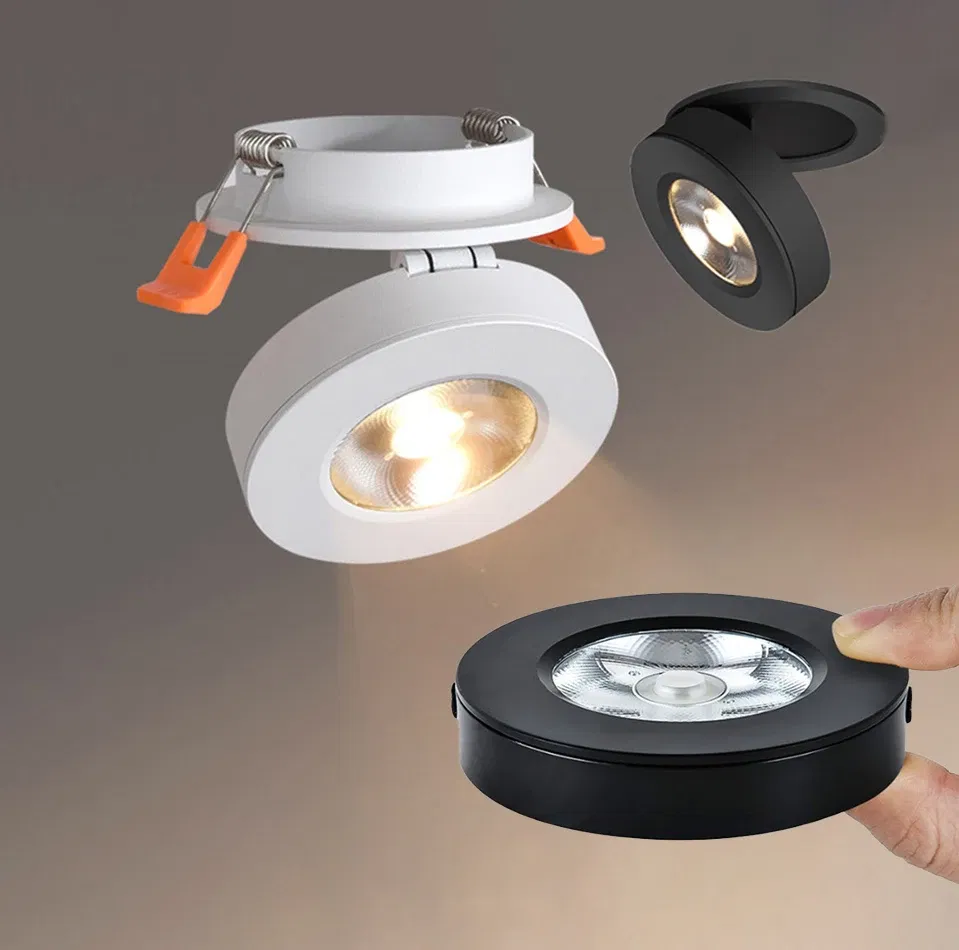 Body Color: PURPLE, Emitting Color: light yellow - 3 Colors Slim Ceiling Lamp Ceiling Light LED Foldable 360 Recessed Surface Mounted Spotlight for Hallway Gallery Display Living