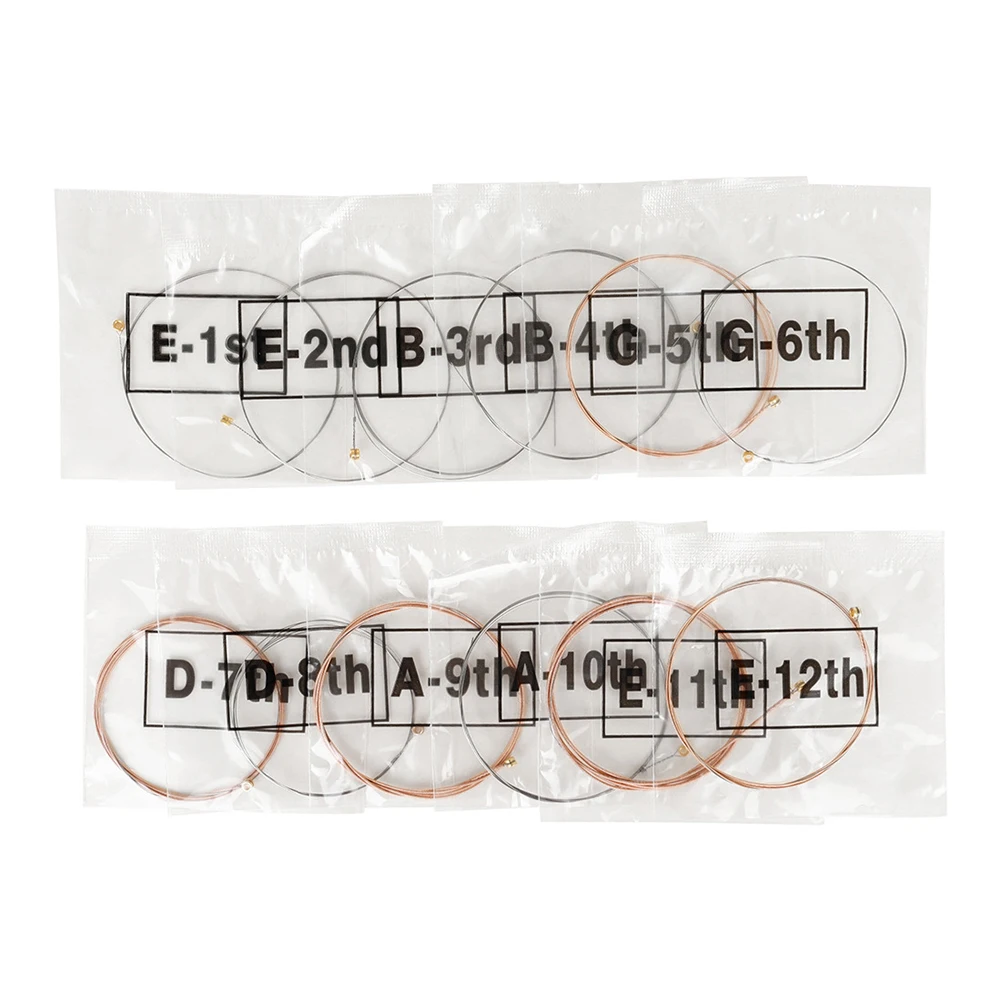 Durable Guitar Strings 12 String 12.7*11*1.6cm Hexagonal Core Improved Tuning Accuracy Increased Stability Rustproof Coated