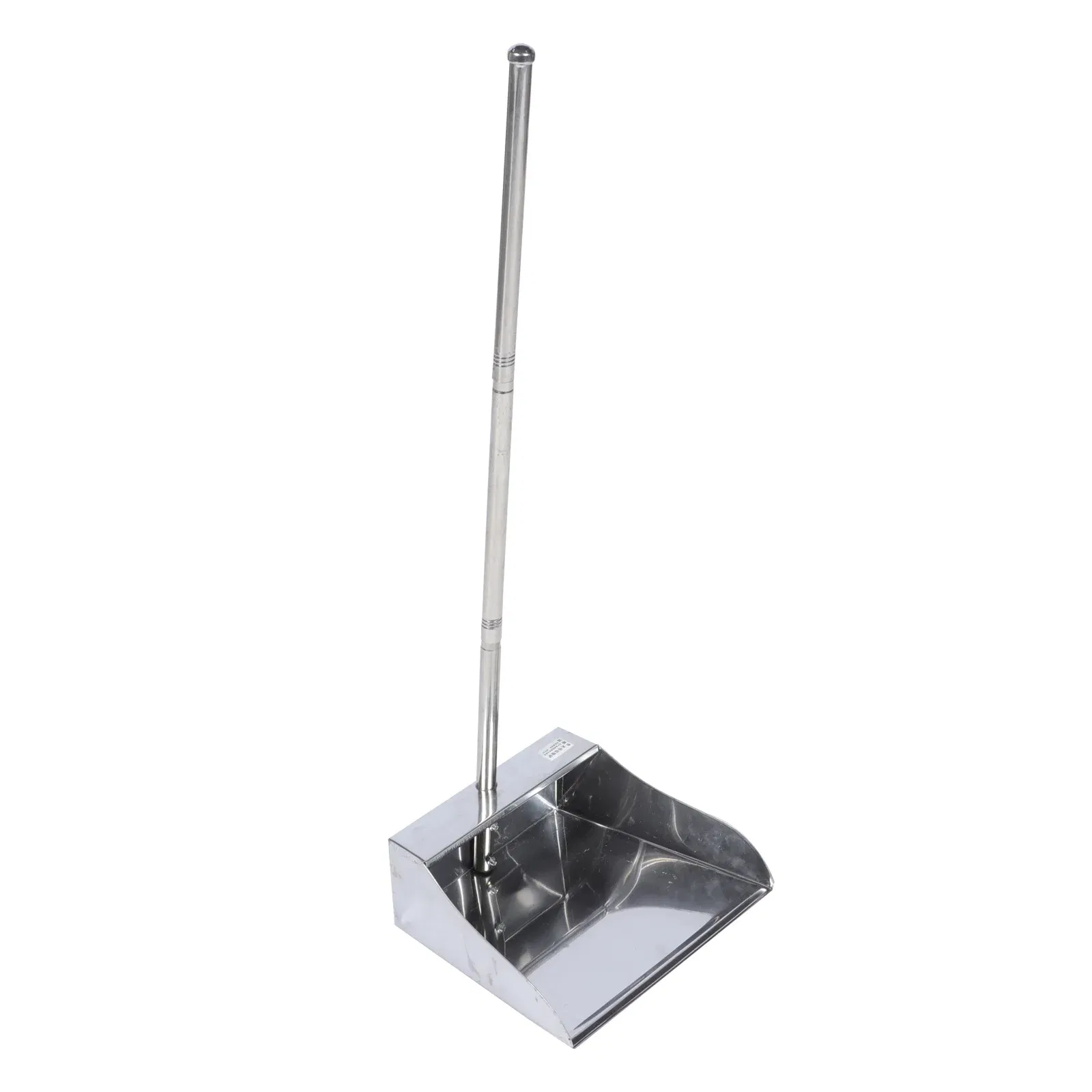Color: WHITE - Dustpan Long Pan Metal Cleaning Handle Pans Upright Handled Kitchen Outdoor Outdoor Broom Dust Duty Heavy Stainless Steel