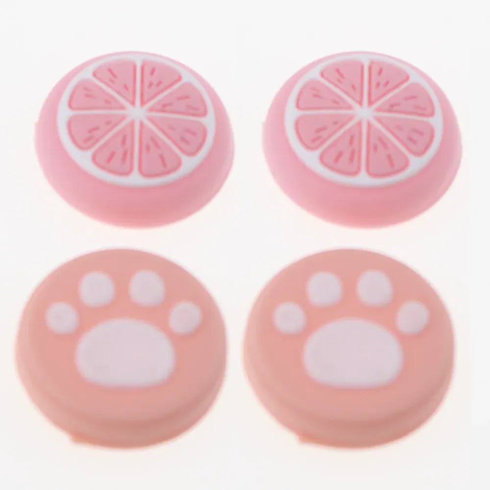 Color: Clear - 2pcs Cherry Pink Lemon For Nintendo Switch Lite OLED Analog Thumb Grip Nintend Swith Joy Con JoyCon Controller Joystick Cap Game