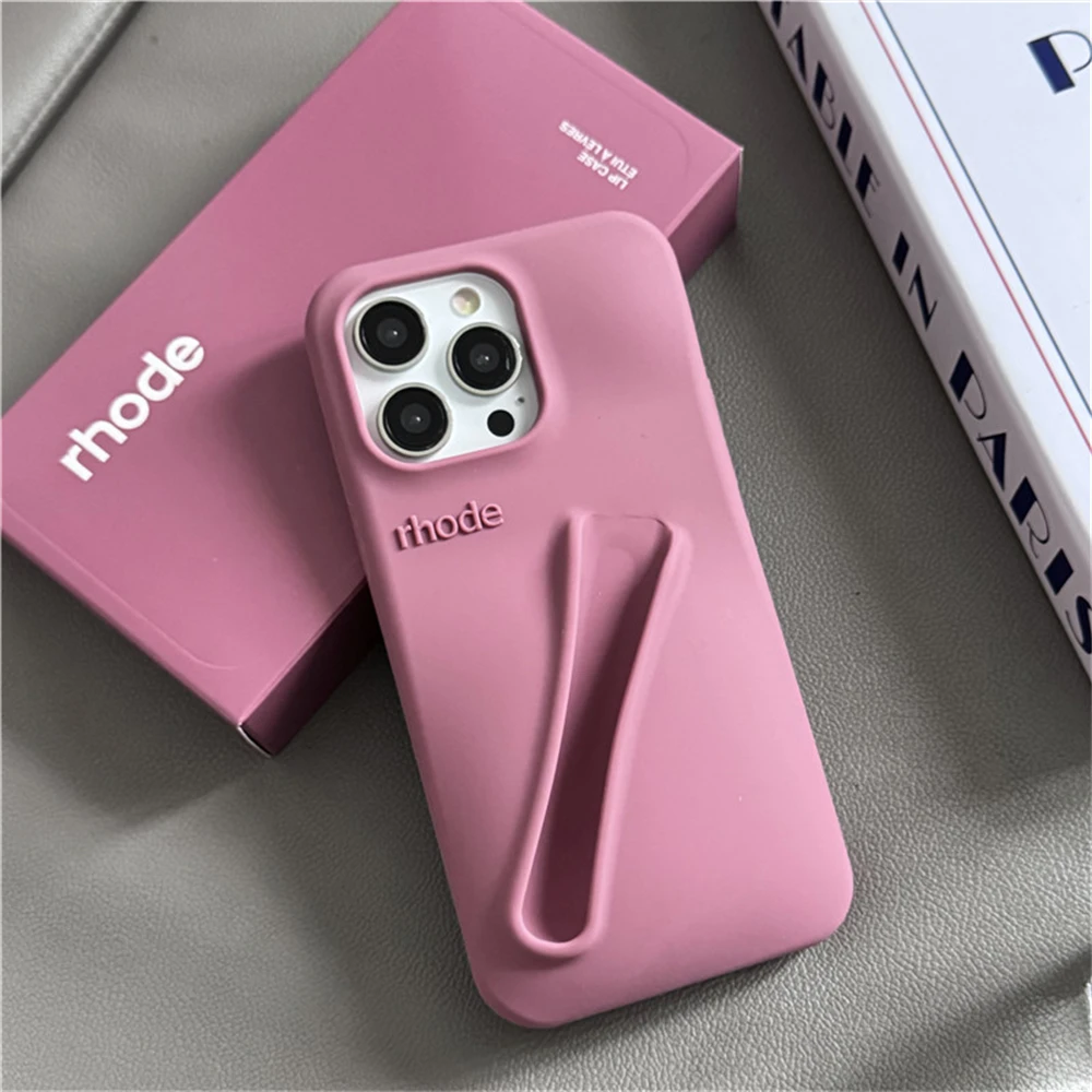 Color: Blue, Compatible-Phone Models: For iPhone 16 - New Rhode Lipstick Soft Silicone Phone Case for iPhone 16 15 14 13 12 11 Pro Max Plus Portable Lip Gloss Holder Cover with Box