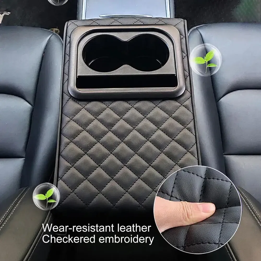 Color Name: black, Ships From: CHINA - Car Armrest Cushion With Cup Holder Universal Storage Support Central Armrest With Elbow Pocket Cotton Memory Wear-Resistant