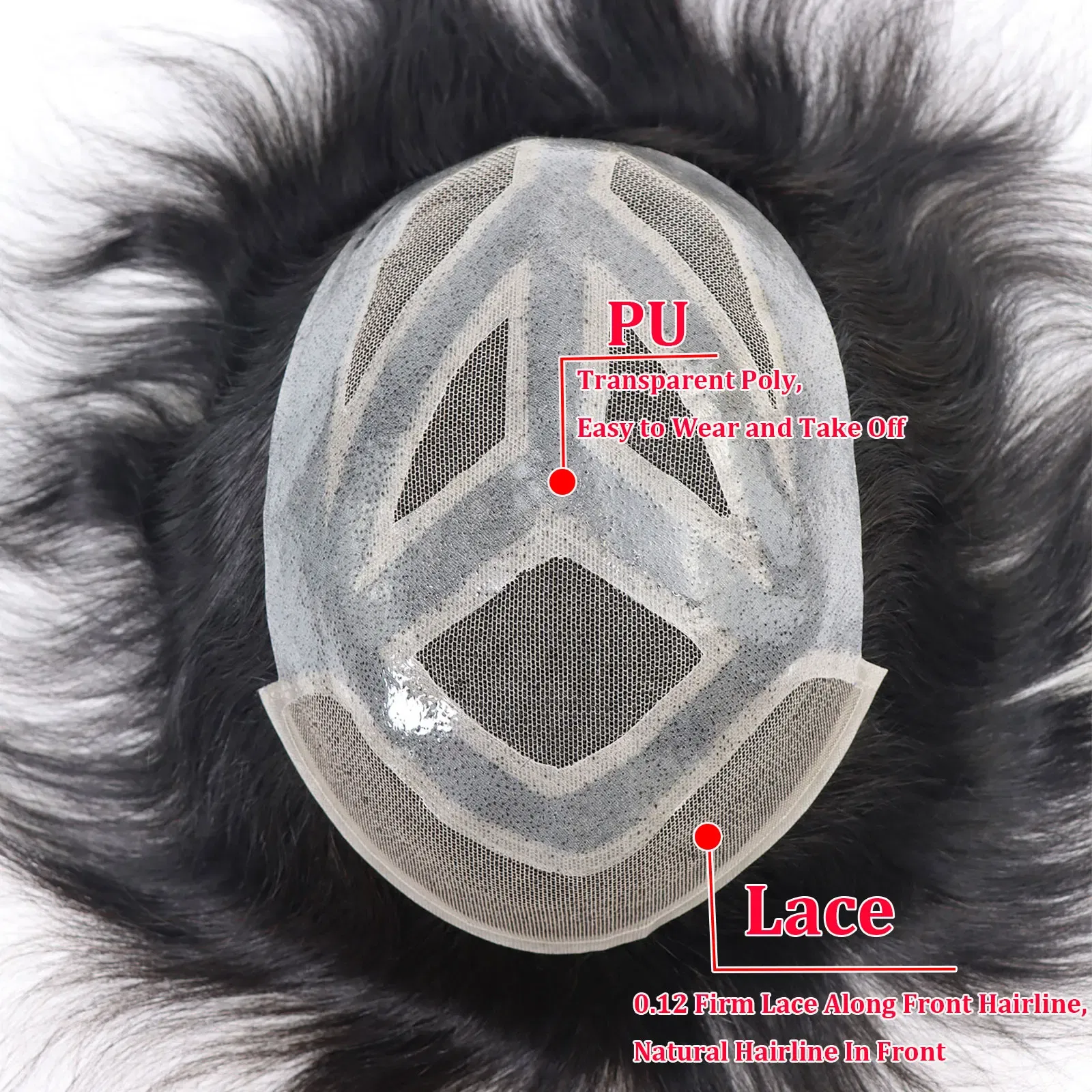 Toupee Color: 6#, Length: 6 inches, Toupee Size: 8x10 - 6*8/ 6*9/ 7*10/8*10 Lace With PU Toupee Men Breathable French Lace Front Men's Wig Human Hair Toupee Men's Replacement Systems