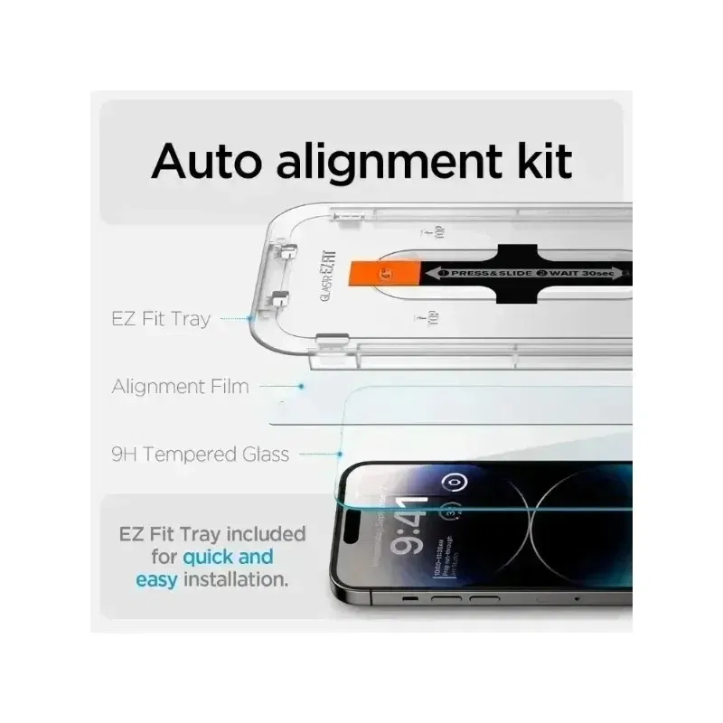 Color: Glazed - BX -Sp-gen tempered glass ForIPhone 15 Pro Max/15/16 Pro Max s24 ultra GLAS.tR EZ Fit Auto Tray HD for iPhone Screen Protector