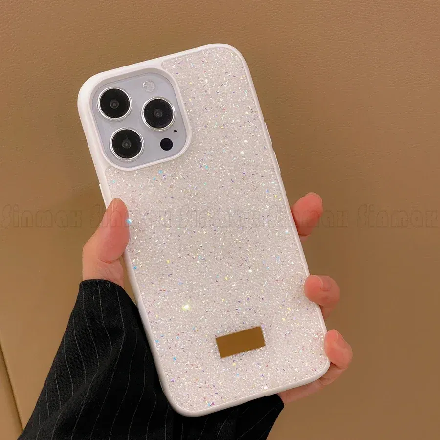 Color: black, Material: Denim - Bling Glitter Phone Case For iPhone 16 15 14 13 12 Pro Max 11 Vogue Protective Soft Diamond Cover Coque Funda
