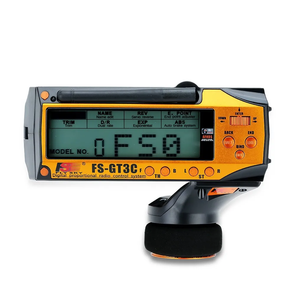 Color: Orange - Flysky FS-GT3C 2.4Ghz 3CH Remote Controller LCD Radio Transmitter with FS-GR3E Receiver for RC Car Truck Crawler Boat
