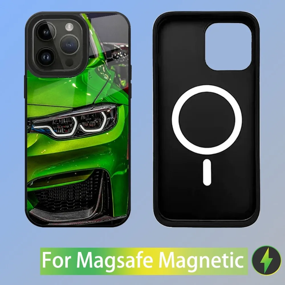 Color: SKY BLUE, Material: POLYESTER - Cool Sport Car B-BMW Phone Case For iPhone 16,15,14,13,12,11,Plus,Pro,Max Mini Magsafe Magnetic Wireless Charging