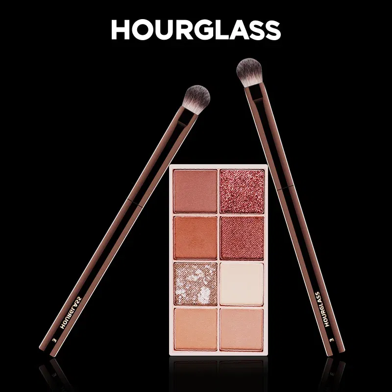 Handle Color: plum - Hourglass Makeup Brushes Powder Foundation Concealer Blusher Bronzer Eye Shadow Eyebrow Eyeliner Sculpting Brush
