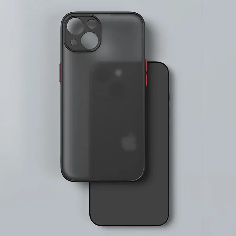 Material: PC, Color: Black - Matte Phone Case for IPhone 13 12 11 14 Pro Max Mini Luxury Soft Silicone Shockproof Case for IPhone X XS Max XR 15 7 8 Plus SE