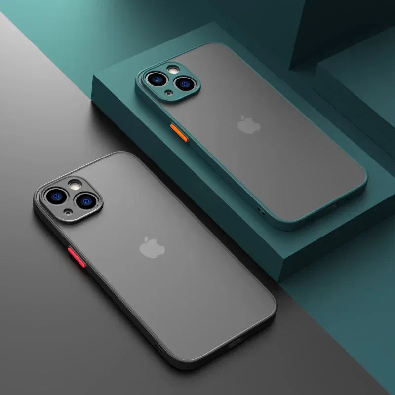 Material: PC, Color: Black - Matte Phone Case for IPhone 13 12 11 14 Pro Max Mini Luxury Soft Silicone Shockproof Case for IPhone X XS Max XR 15 7 8 Plus SE