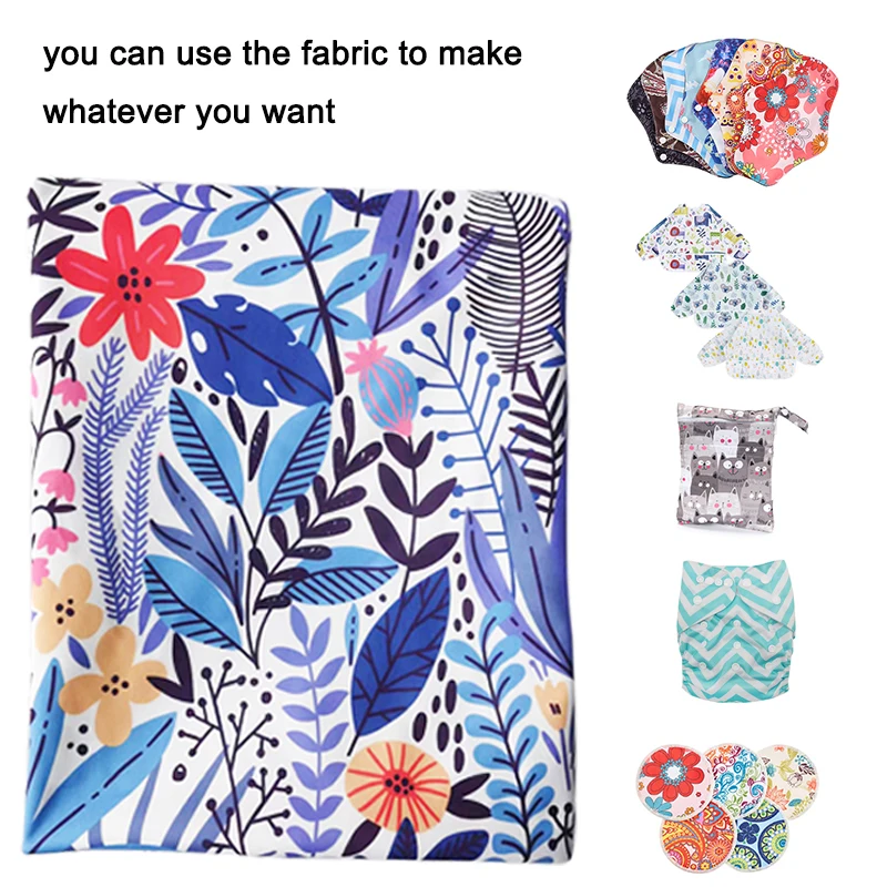 Color: Dark Khaki, Size: NB - Washable Waterproof TPU Handmade Polyester Fabric Printed PUL Material for High Quality Cloth Diaper Menstrual Pads DIY Sewing