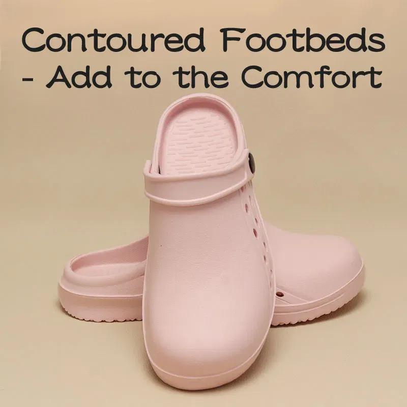 Color: Clear, Shoe Size: 35 - High Quality Scrub Shoes Non-slip Dentist Nursing Clogs Healthcare Service Work Slippers Soft Operating Room Protective Clogs
