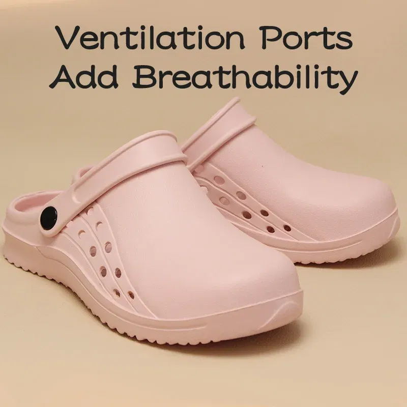 Color: Clear, Shoe Size: 35 - High Quality Scrub Shoes Non-slip Dentist Nursing Clogs Healthcare Service Work Slippers Soft Operating Room Protective Clogs