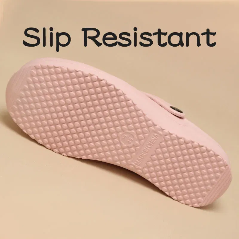 Color: Clear, Shoe Size: 35 - High Quality Scrub Shoes Non-slip Dentist Nursing Clogs Healthcare Service Work Slippers Soft Operating Room Protective Clogs