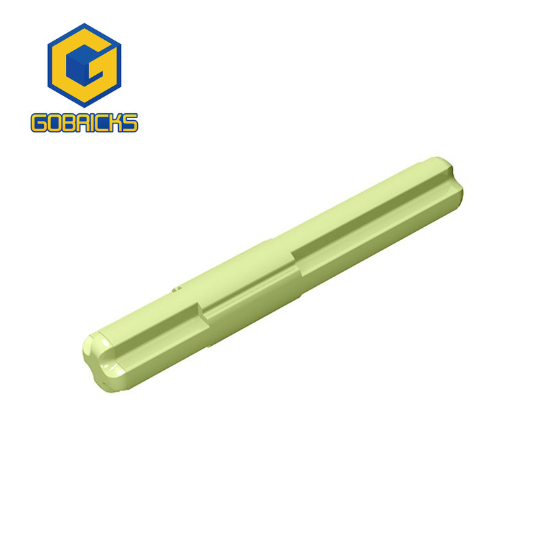 Color: Bright Green - Gobricks 10PCS Bricks Plate 2 x 4 Technical, Axle 4 with Center Stop compatible with 99008 toys Assembles Building Blocks