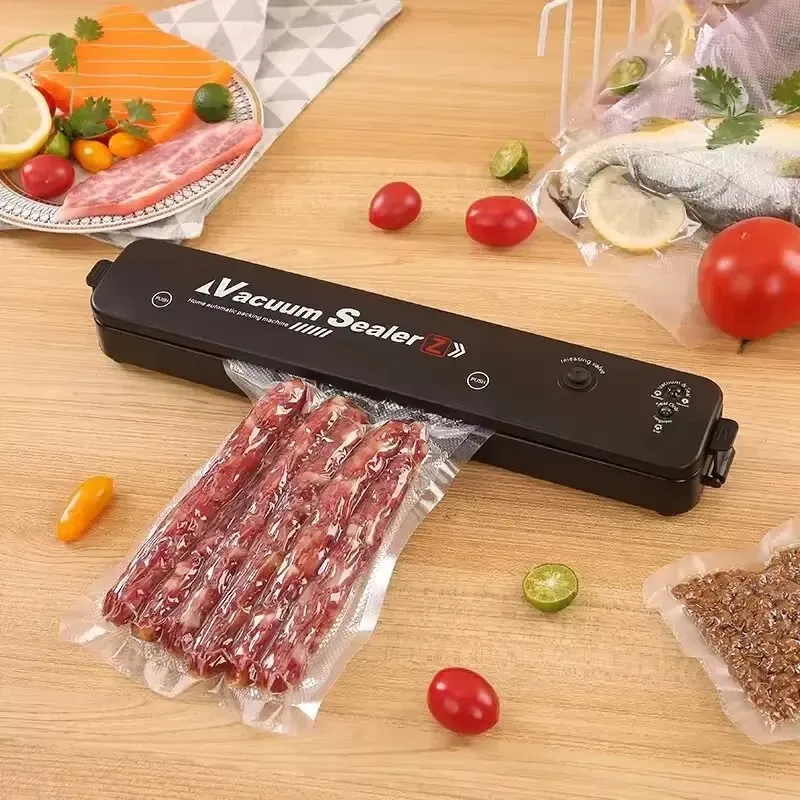 Color: WHITE - Automatic packaging machine food vacuum sealing machine portable household vacuum food sealing kitchen helper 220V