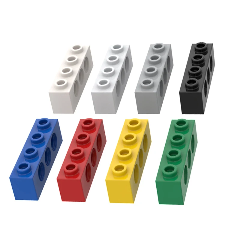 Color: Dark Grey - Rainbow Pig MOC 3701 Brick 1x4 with 3 Holes Building Blocks Classic Brand DIY Assembles Particles Educational Tech Kid Spare Toy