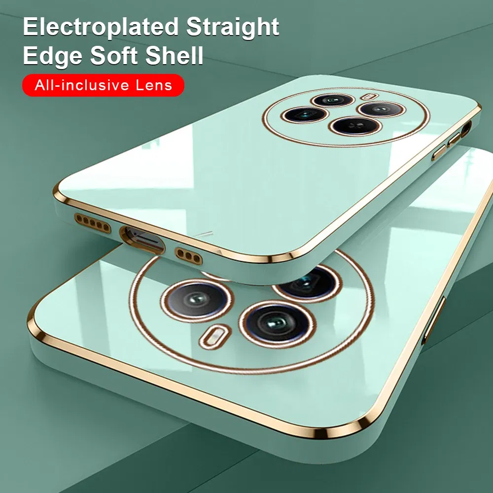 Material: ABS, Color: Black - Realmi 12 Pro Plus 5G Case New Straight Edge Electroplating TPU Soft Cover For Realme 12 Pro+ 5G Protect Lens Shockproof Coque