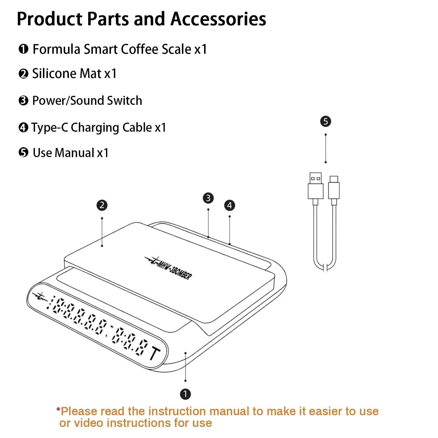 Color: Light Grey, Ships From: CHINA, Load Bearing: 3Kg - MHW-3BOMBER Smart Drip Espresso Coffee Scale with Auto Timer USB Charging Kitchen Electronic Scale Cafe Home Barista Accessories
