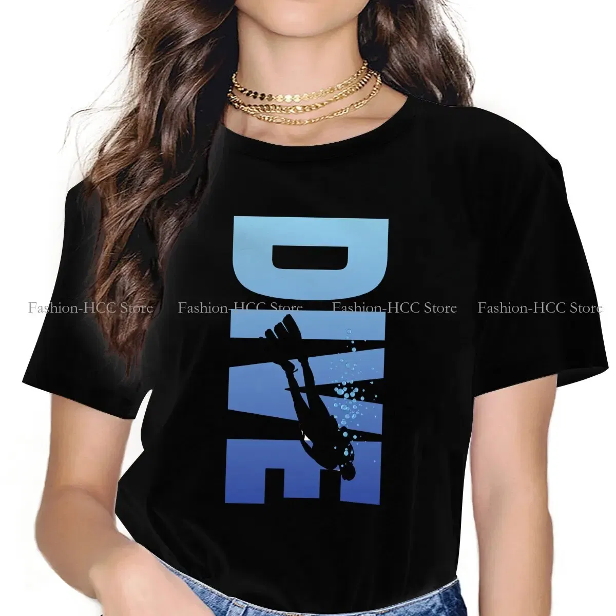Color: WHITE, Size: L - Deep Blue Sea Unique Polyester TShirt Dive Scuba Diving Top Quality New Design Gift Clothes T Shirt Short Sleeve