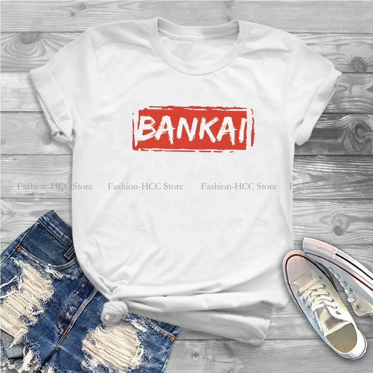 Color: black, Size: S - Essential Round Collar Polyester TShirt Bleach Cartoon Anime Original T Shirt Women Clothes