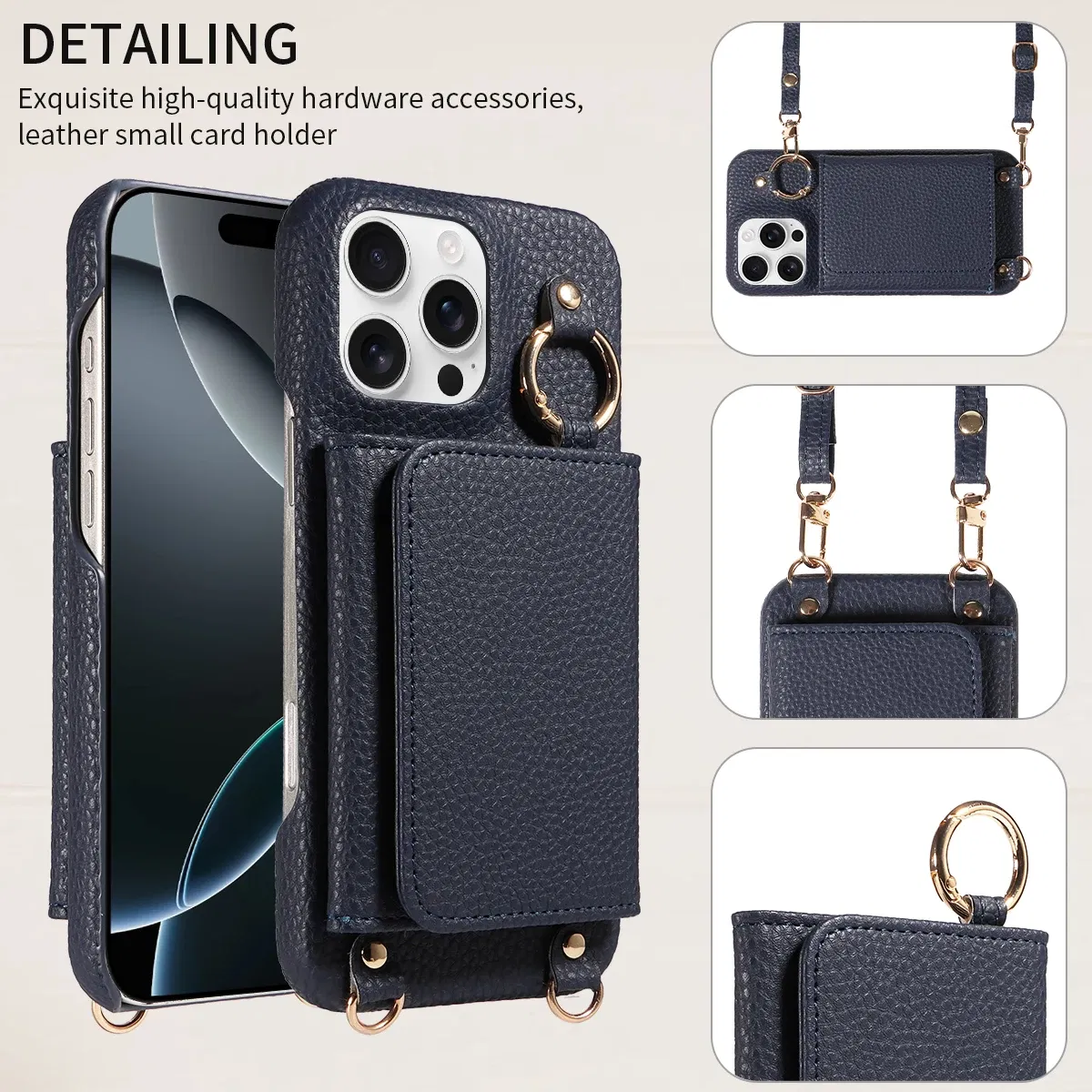 Color: Blue, Bundle: Case & Strap, Material: Artificial Leather, Compatibility by Model: iPhone 16 Plus - For IPhone16 15 Pro Max 14 13 12 Series PU Leather Magsafe Magnetic Wireless Charging Shockproof Crossbody Wallet Phone Case