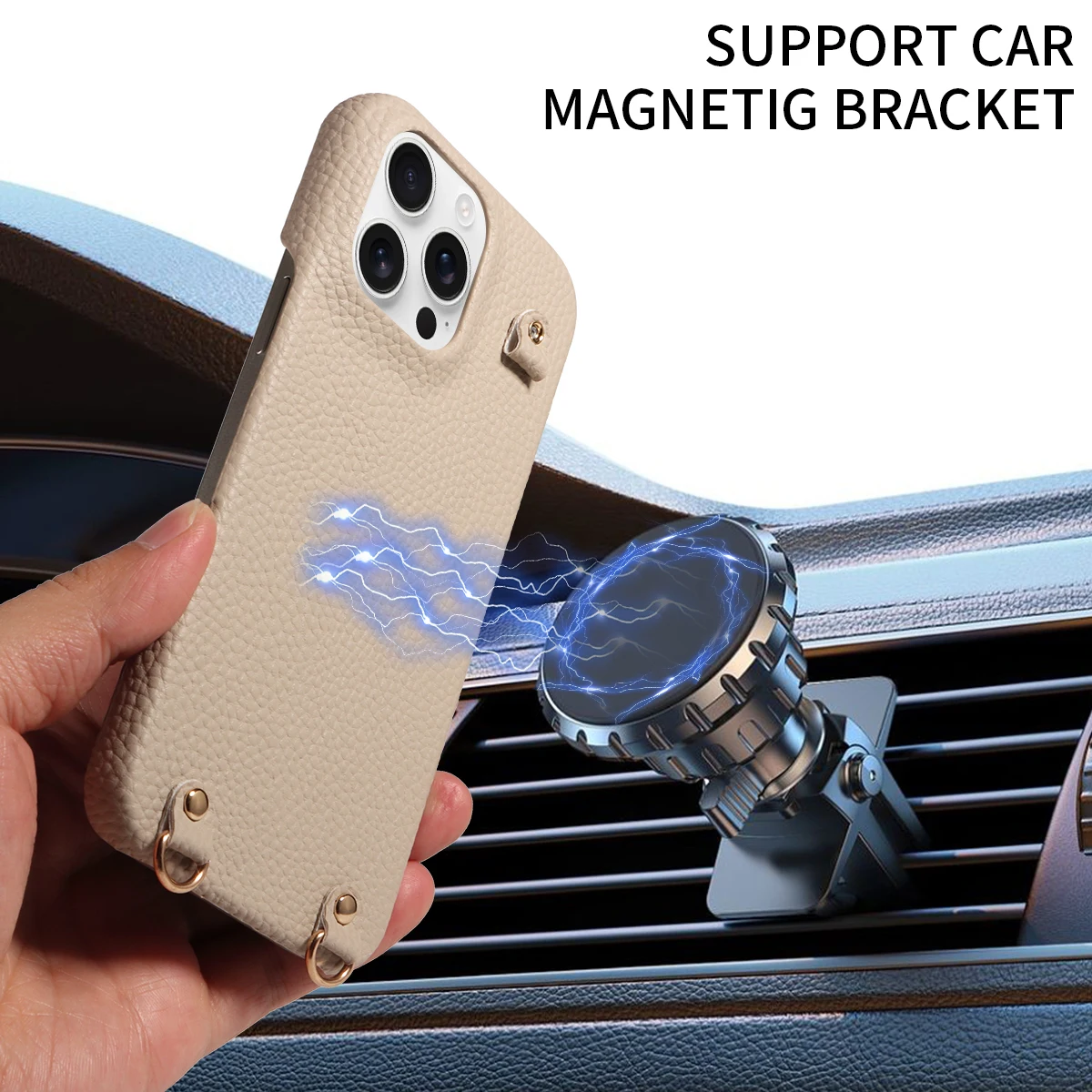 Color: Blue, Bundle: Case & Strap, Material: Artificial Leather, Compatibility by Model: iPhone 16 Plus - For IPhone16 15 Pro Max 14 13 12 Series PU Leather Magsafe Magnetic Wireless Charging Shockproof Crossbody Wallet Phone Case
