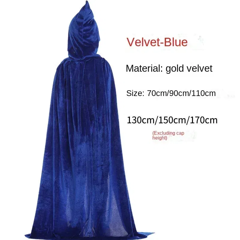 Color: Mint, Size: XS - Velvet Cloak Cape Hooded Medieval Costume Witch Wicca Vampire Man Woman Unisex Solid Color