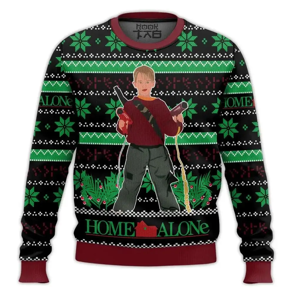 Color: GRAY, Size: S - New Style Sweatshirt For Spending Christmas Alone At Home Ugly Christmas Pullover 2026 Fashionable Casual Couple Sweatshirts