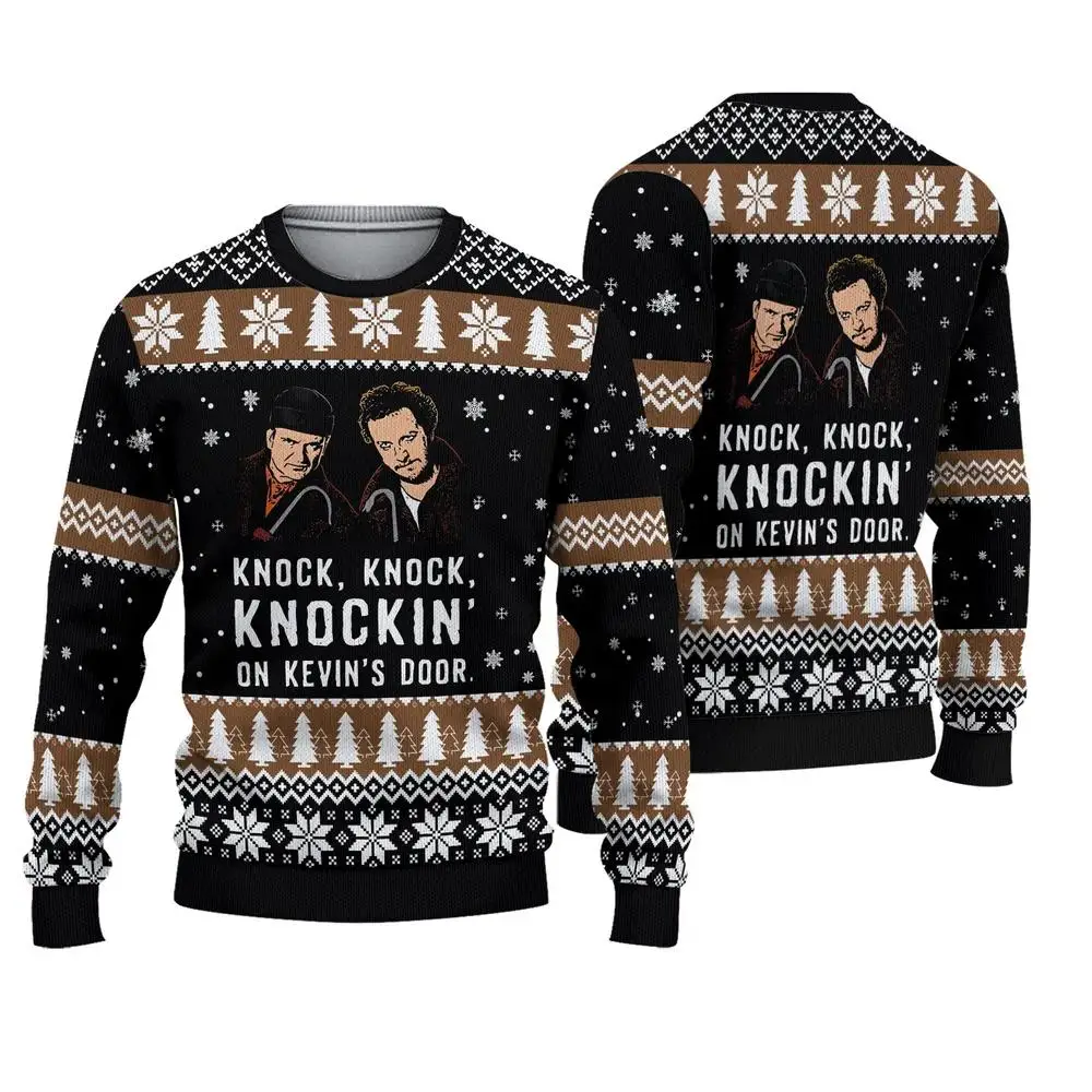 Color: GRAY, Size: S - New Style Sweatshirt For Spending Christmas Alone At Home Ugly Christmas Pullover 2026 Fashionable Casual Couple Sweatshirts