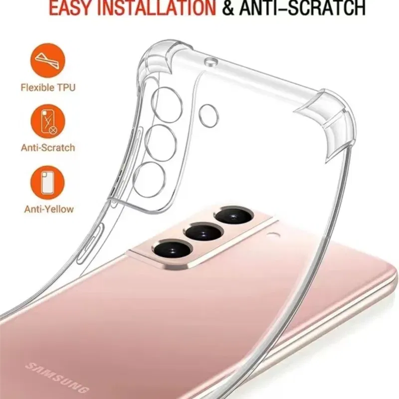 Color: Blue - Clear Shockproof Case for Samsung Galaxy A16 A36 A25 A35 A55 A15 A54 A34 A14 A24 A05S A73 A53 A33 A23 A13 4G 5G Back Cover