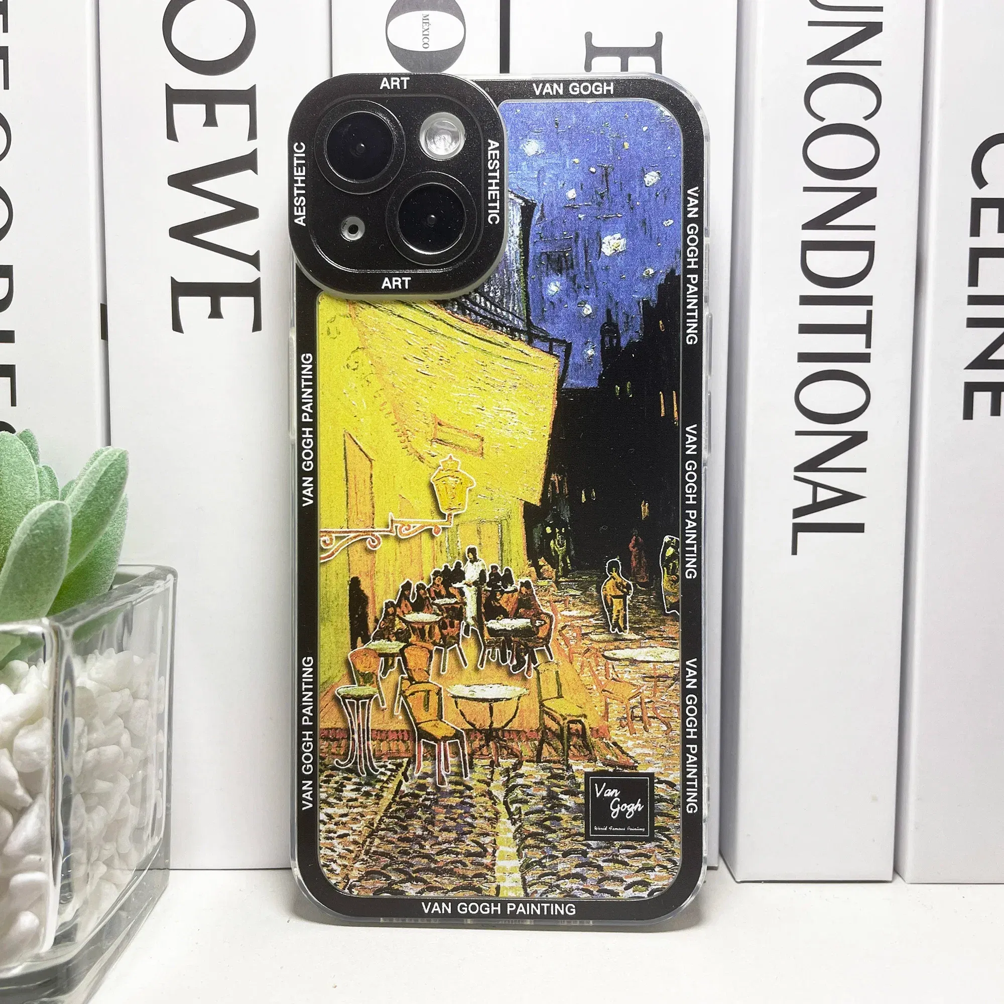 Color: black, Material: Carbon Fiber - Van Gogh Art Aesthetic Phone Case For iPhone 16 15 14 13 12 11 Pro Max Mini XS X XR SE 8 7 Plus Sunflowers The Starry Night