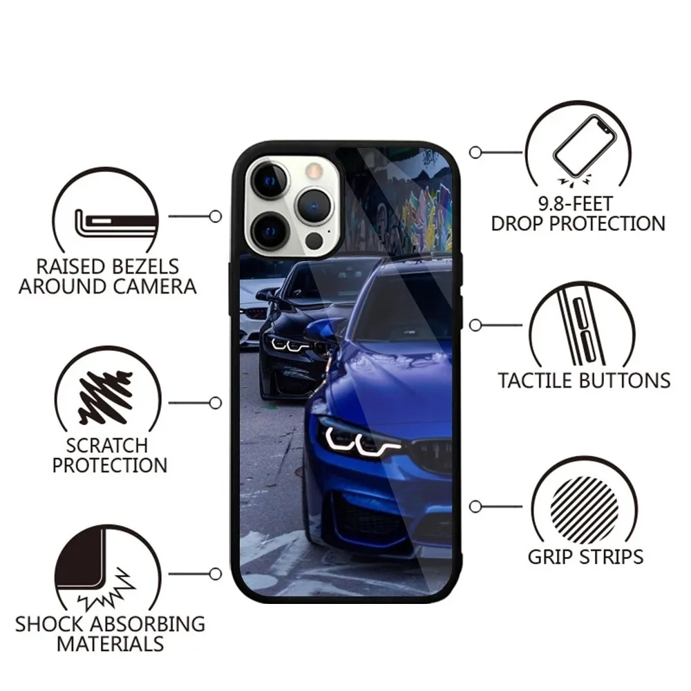 Color: Beige, Material: Polyester - Blue Red Car for B-BMW Phone Case Strong Magnetic For IPhone 15,14,13,Pro,Max,Plus,11,12,Mini For Magsafe Wireless Charging