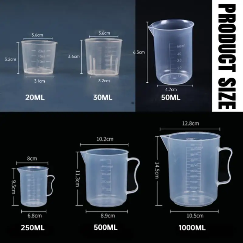 Color: Brown, Ships From: CHINA - Clear Plastic Graduated Measuring Cupws Househould Portable Baking Beaker Liquid Measure Jug Transparent Cup Container