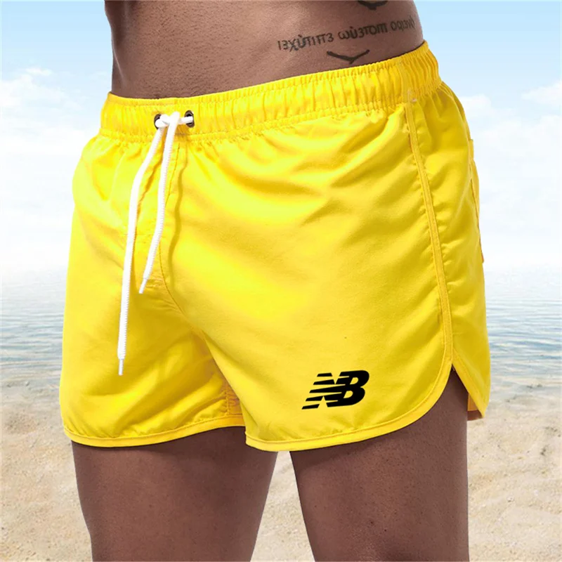 Color: Sky blue, Size: XXL - Letter B Summer men's luxury beach pants clothing quick dry gym jogging sexy shorts vacation casual swimming trunks