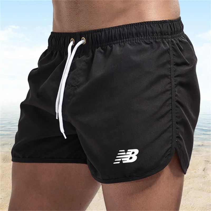 Color: Sky blue, Size: XXL - Letter B Summer men's luxury beach pants clothing quick dry gym jogging sexy shorts vacation casual swimming trunks