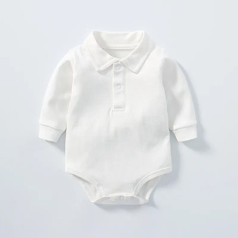 Color: Blue, Kid Size: 12M - New Arrived Cotton Winter Autumn Baby Romper Baby Bodysuits Long Sleeve Polo Romper for Baby Girls Boys