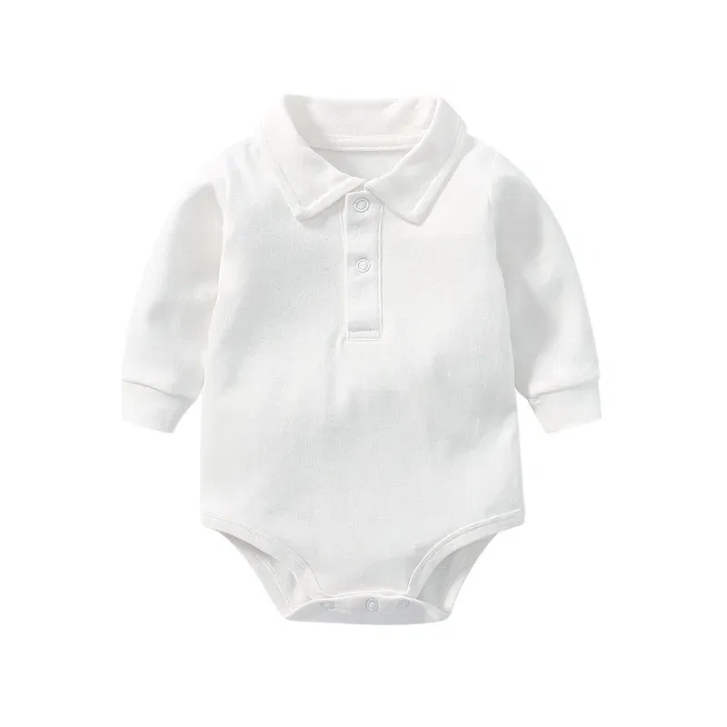 Color: Blue, Kid Size: 12M - New Arrived Cotton Winter Autumn Baby Romper Baby Bodysuits Long Sleeve Polo Romper for Baby Girls Boys