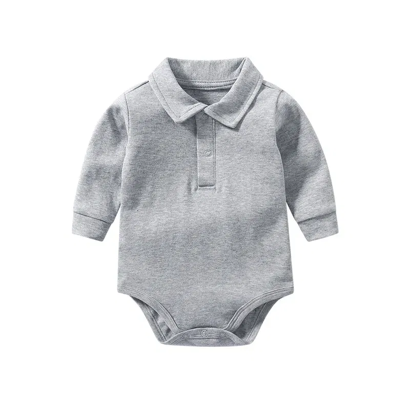 Color: Blue, Kid Size: 12M - New Arrived Cotton Winter Autumn Baby Romper Baby Bodysuits Long Sleeve Polo Romper for Baby Girls Boys