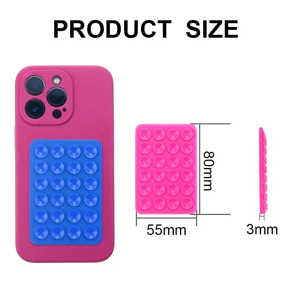 Color: Light Grey - Silicone World Square Silicone Mobile Phone Fixing Suction Cup Car Mounted Bracket Phone Case Universal Anti Slip Suction Cup