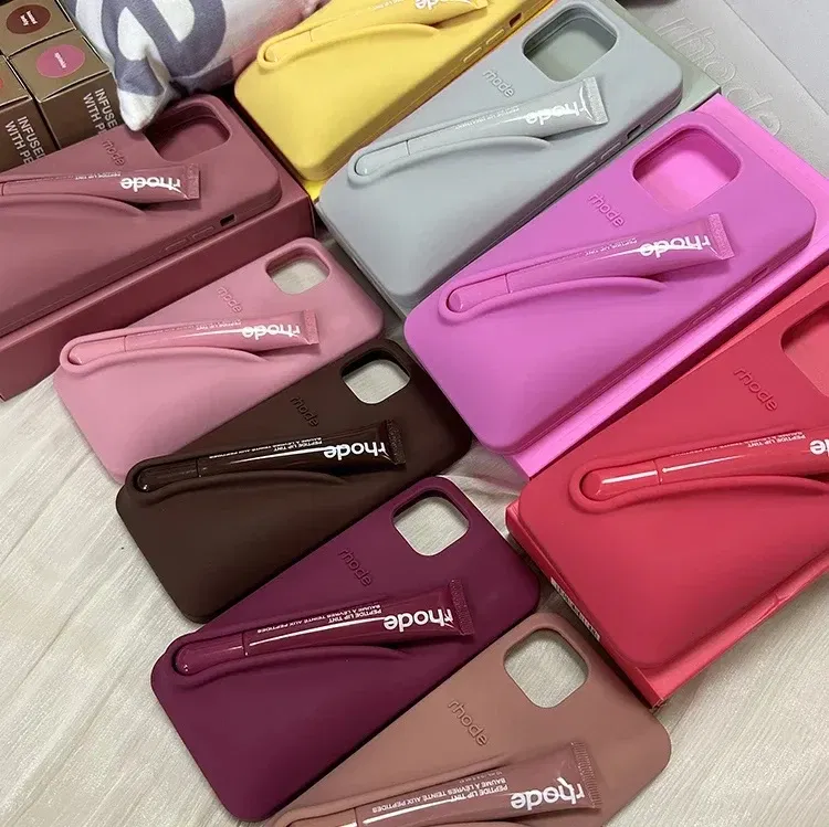 Color: green, Bundle: Bundle1, Material: Plastic - Phone Case For iPhone 12 13 14 15 16 Pro Max Plus 17 Air Portable Lip Gloss Holder Lipstick Silicone Soft Bumper Cover Lip Glaze