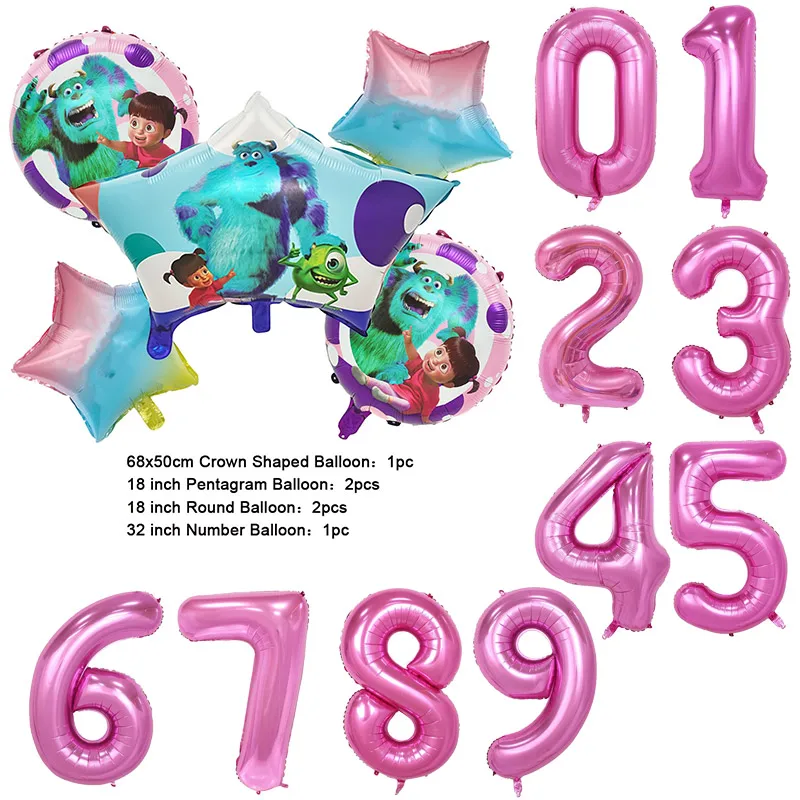 Color: Dark Khaki, Capacity: 1000ml - Monsters University Monsters, Inc. James P. Sullivan Theme Birthday Party Decoration Crown Shaped Balloon Set Baby Shower