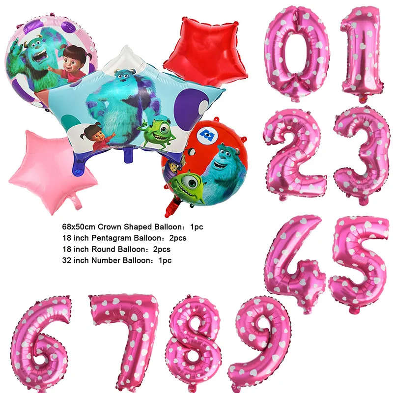Color: Dark Khaki, Capacity: 1000ml - Monsters University Monsters, Inc. James P. Sullivan Theme Birthday Party Decoration Crown Shaped Balloon Set Baby Shower