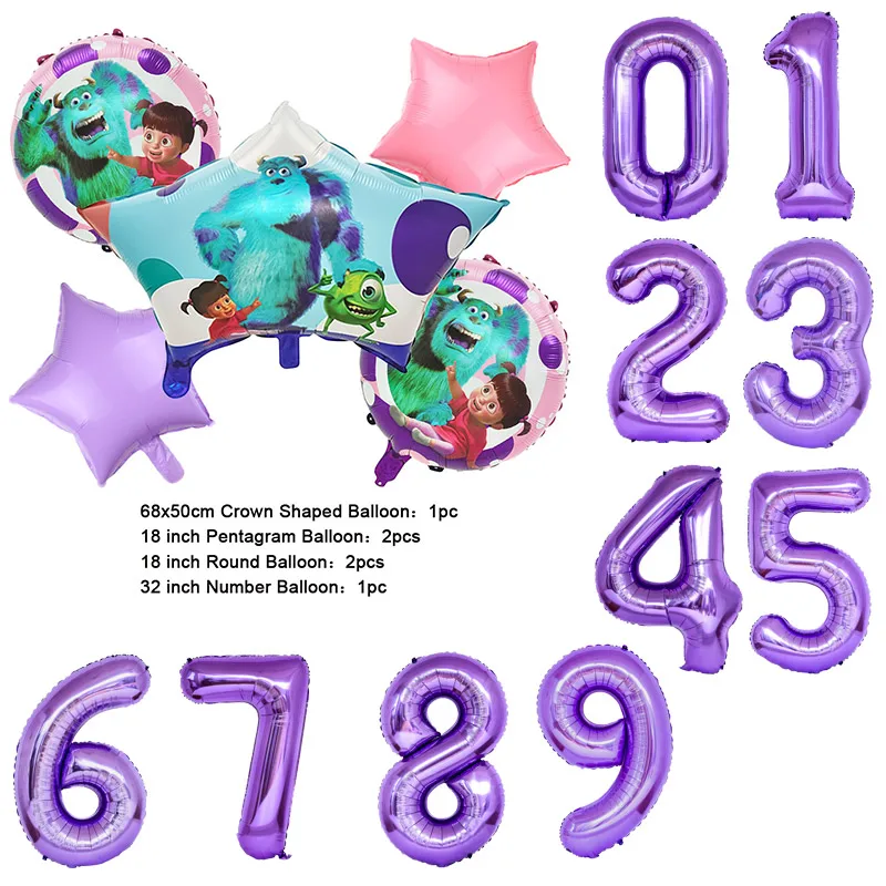 Color: Dark Khaki, Capacity: 1000ml - Monsters University Monsters, Inc. James P. Sullivan Theme Birthday Party Decoration Crown Shaped Balloon Set Baby Shower