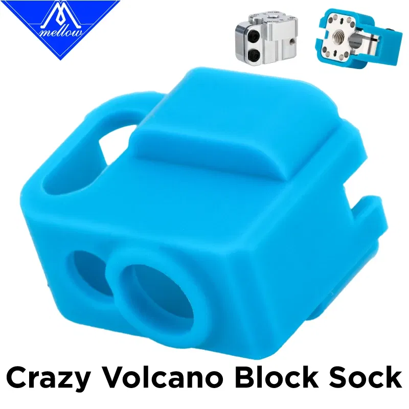 Color: Blue, Size: 0.4mm - Mellow NF Crazy Volcano Silicone Socks For High Flow 3D Printer Crazy Volcano Heat block Temperature Protection
