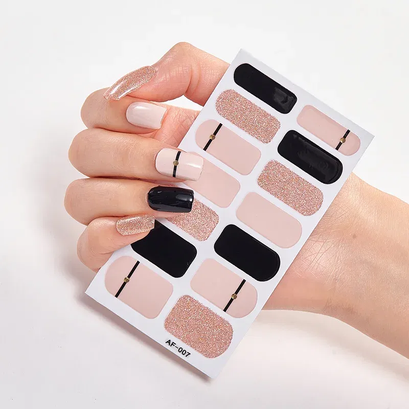 Color: WHITE - Full Cover Nail Stickers Nail Polish Nail Decoration Nails Sticker Designer Self Adhesive Nail Sticker Creative Nail Art Sticker
